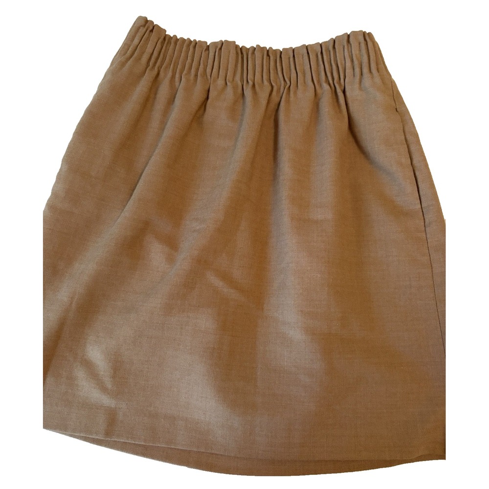 J Crew wool blend skirt 00 Camel tan pockets elastic waist Academia‎ Preppy